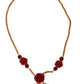 Dolce & Gabbana Gold Brass Flower Card Deck Crystal Pendant Necklace