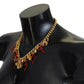 Dolce & Gabbana Gold Brass Crystal Logo Chili Statement Necklace