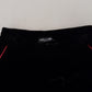 Dolce & Gabbana Black Velvet High Waist Trousers Pants