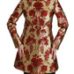 Dolce & Gabbana Red Gold Floral Brocade Cape Coat Jacket