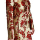 Dolce & Gabbana Red Gold Floral Brocade Cape Coat Jacket