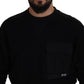 Dolce & Gabbana Black Cotton Crewneck Sweatshirt Sweater