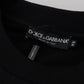 Dolce & Gabbana Black Cotton Crewneck Sweatshirt Sweater