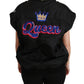 Dolce & Gabbana Black Queen Crown Sequined Bomber Jacket