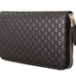 Gucci Black Wallet Microguccissima Leather Zipper wallet
