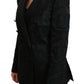 Dolce & Gabbana Black Crown Double Breasted Coat Jacket