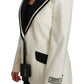 Dolce & Gabbana Wool Cream Single Breasted Coat Blazer Jacket