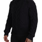 Dolce & Gabbana Black Wool Knit Turtleneck Pullover Sweater