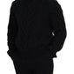 Dolce & Gabbana Black Wool Knit Turtleneck Pullover Sweater