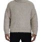 Dolce & Gabbana Cream Wool Knit Turtleneck Pullover Sweater