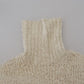 Dolce & Gabbana Cream Wool Knit Turtleneck Pullover Sweater