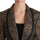 Dolce & Gabbana Gold Black Lace Blazer Coat Floral Jacket