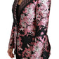 Dolce & Gabbana Black Pink Jacquard Slim Fit Blazer