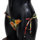 Dolce & Gabbana Black Floral Print Beachwear Swimwear Bikini Bottom