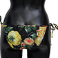 Dolce & Gabbana Black Floral Print Beachwear Swimwear Bikini Bottom