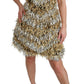 Dolce & Gabbana Silver Gold Sheath Mini Shift Gown Dress