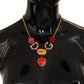 Dolce & Gabbana Gold Rose Love Crystal Charm Chain Necklace