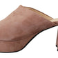 Prada Dark Rose Suede Camoscio Sandals Block Heels Shoes