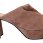 Prada Dark Rose Suede Camoscio Sandals Block Heels Shoes