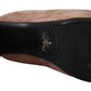 Prada Dark Rose Suede Camoscio Sandals Block Heels Shoes