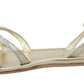 Prada Metallic Silver Leather Sandals Ankle Strap Flats Shoes