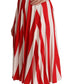 Dolce & Gabbana White Red Stretch Shift A-line Gown Dress