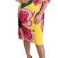 Dolce & Gabbana Yellow Floral Crystal Bodycon Sheath Dress