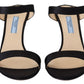 Prada Black Leather Sandals Stiletto Heels Open Toe Shoes