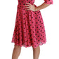 Dolce & Gabbana Pink Polka Dots A-line Knee Length Dress
