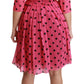 Dolce & Gabbana Pink Polka Dots A-line Knee Length Dress