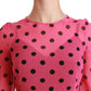 Dolce & Gabbana Pink Polka Dots A-line Knee Length Dress