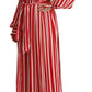 Dolce & Gabbana White Red Silk A-Line Shift Gown Dress