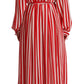 Dolce & Gabbana White Red Silk A-Line Shift Gown Dress