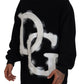 Dolce & Gabbana Black DG Logo Cotton Pullover Sweater