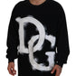 Dolce & Gabbana Black DG Logo Cotton Pullover Sweater