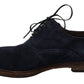 Dolce & Gabbana Blue Leather Marsala Derby Goatskin Shoes