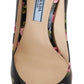 Prada Black Leather Floral Heels Stilettos Pumps