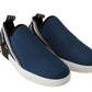 Dolce & Gabbana Blue Stretch Flats Logo Loafers Sneakers Shoes