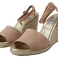 Prada Pink Suede Leather Ankle Strap Sandals