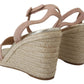 Prada Pink Suede Leather Ankle Strap Sandals