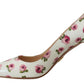 Prada White Leather Floral Heels Stilettos Pumps