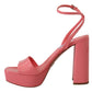 Prada Pink Patent Sandals Ankle Strap Heels Sandal