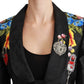 Dolce & Gabbana Black Brocade Crystal Blazer Jacket