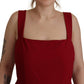 Dolce & Gabbana Red Sleeveless Sheath Viscose Dress
