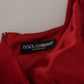 Dolce & Gabbana Red Sleeveless Sheath Viscose Dress