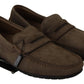 Dolce & Gabbana Brown Leather Flat Slip On Mocassin Shoes