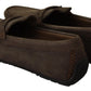 Dolce & Gabbana Brown Leather Flat Slip On Mocassin Shoes
