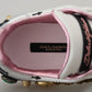 Dolce & Gabbana White Leather Crystal Queen Crown Sneakers Shoes