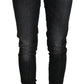 Fiorucci Black Cotton Low Waist Skinny Women Casual Jeans