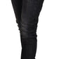 Fiorucci Black Cotton Low Waist Skinny Women Casual Jeans